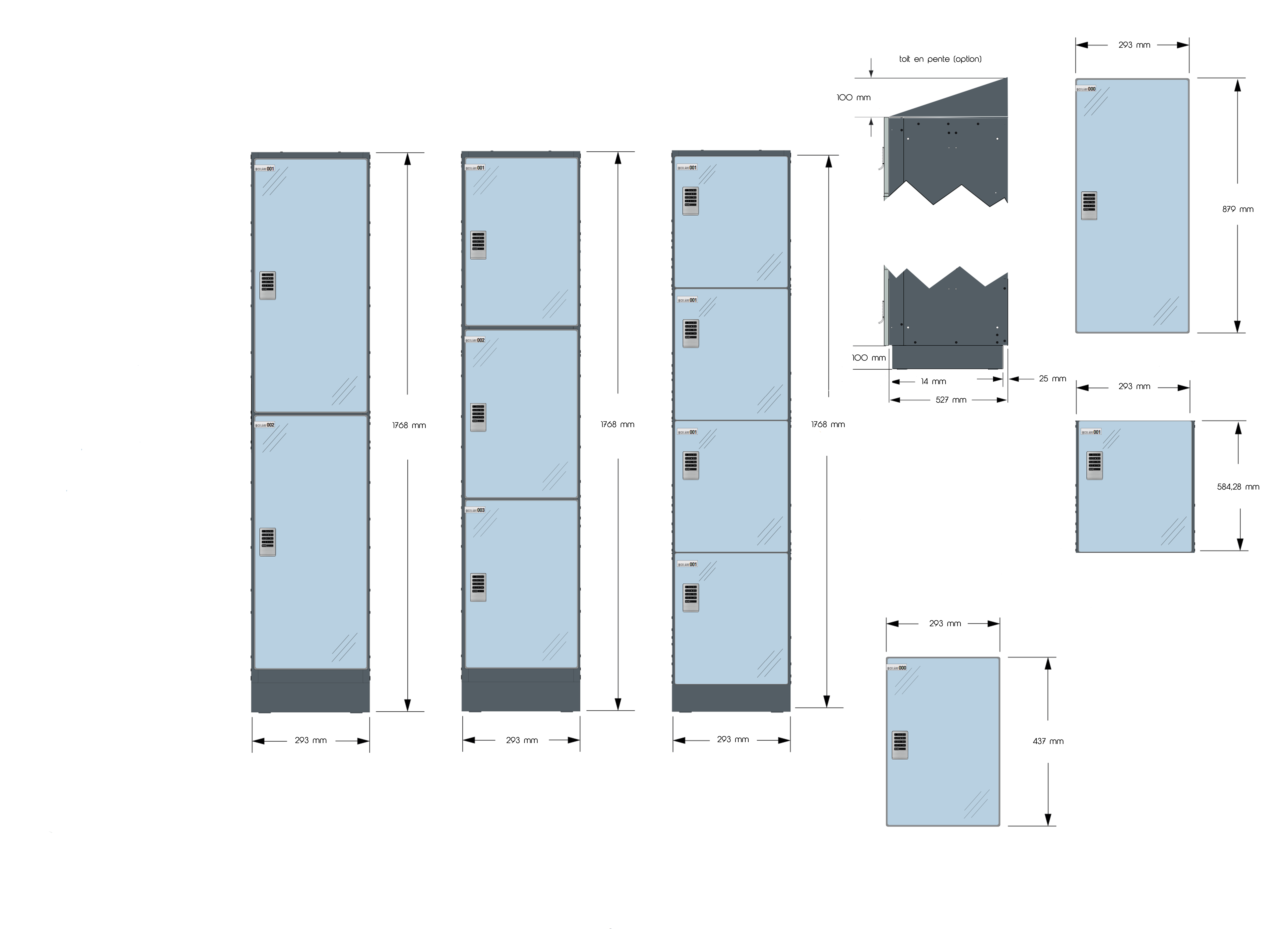 dimensions colonnes fit verre